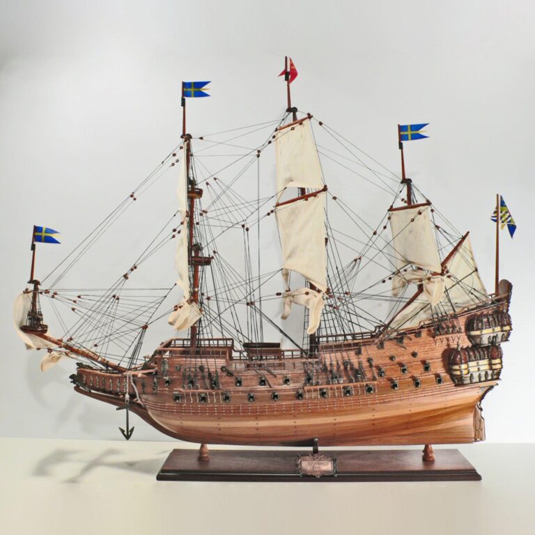 Maquette de bateau en bois faite à la main du Wasa